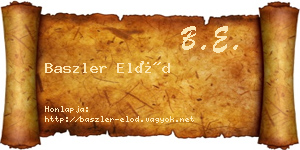 Baszler Előd névjegykártya